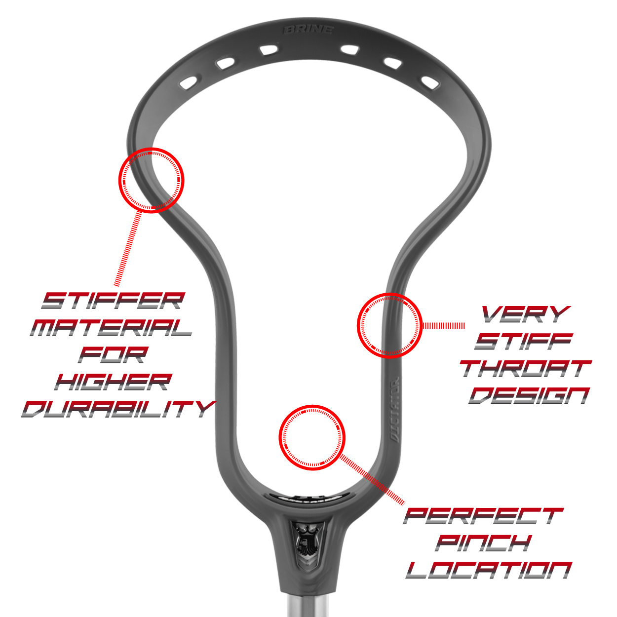 Brine  Dictator X-Spec Lacrosse Schlägerkopf Unstrung – Bild 3