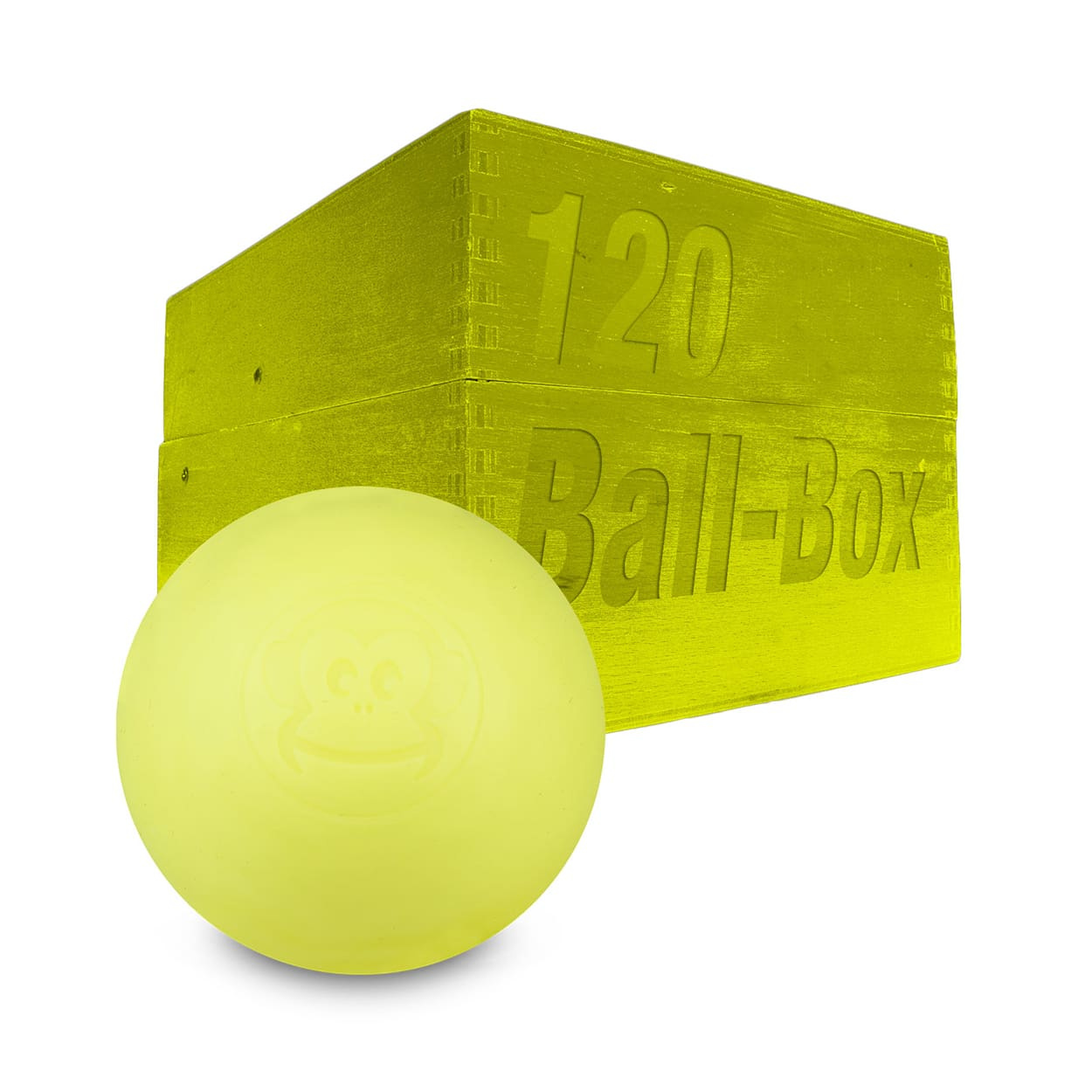 CaptainLax Lacrosse Ball Box (120 pieces) Neon Yellow CaptainLax