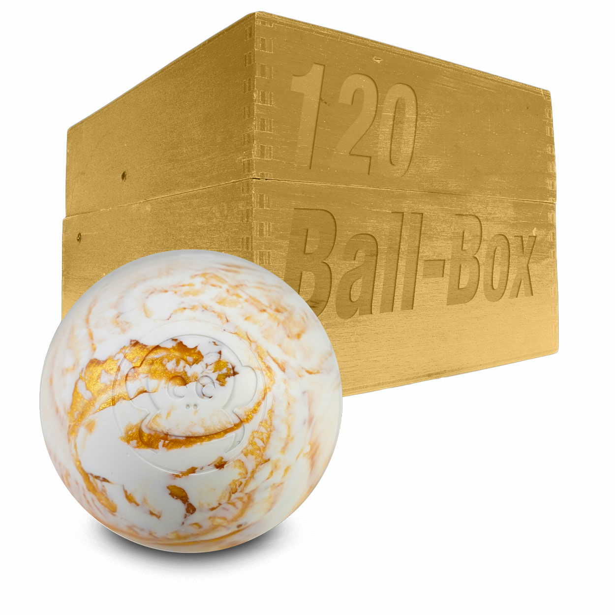 Captain-Lax Lacrosse Ball Box (120 Stück) White/Gold