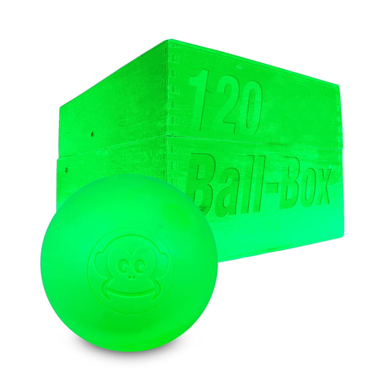 Captain-Lax Lacrosse Ball Box (120 Pieces) Neon Lime