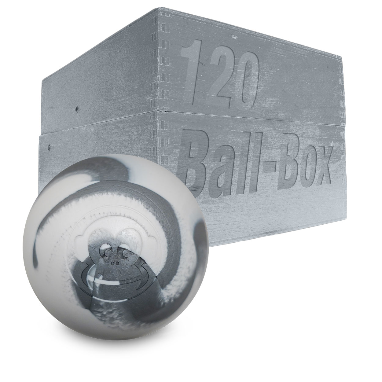 Captain-Lax Lacrosse Ball Box (120 Stück) Weiß/Platinum