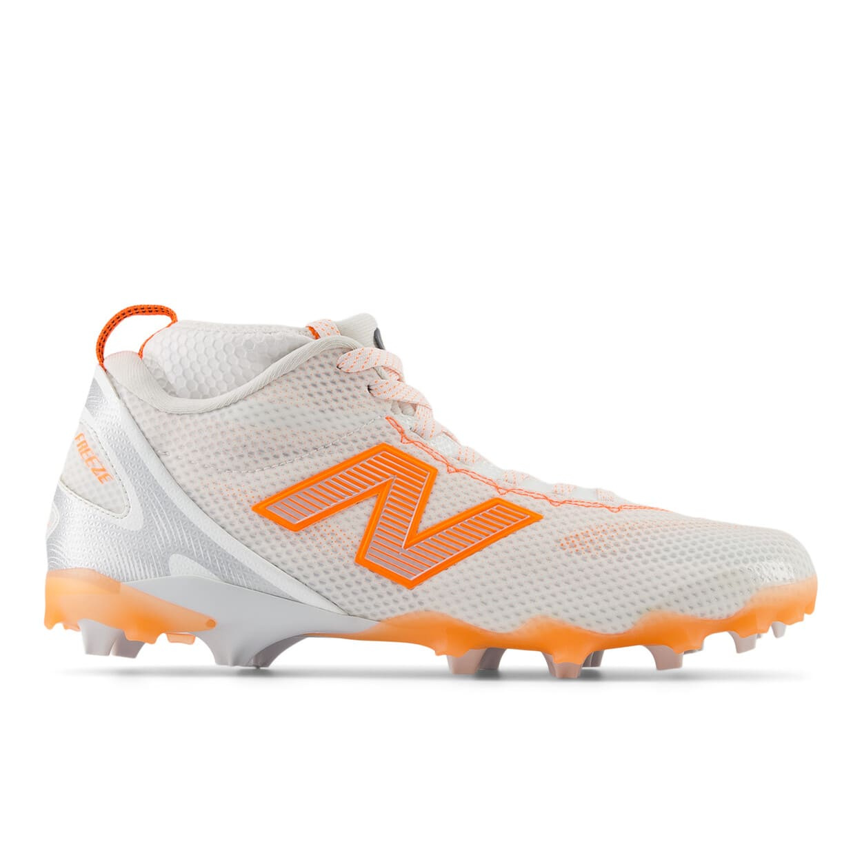 New Balance FreezeLX v5 Mid Cut Cleat Lacrosse Schuhe - Weite D Orange 13