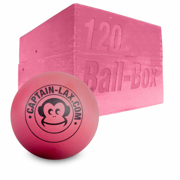 Captain-Lax Lacrosse Ball Box (120 Pieces) Practise Balls Soft Pink