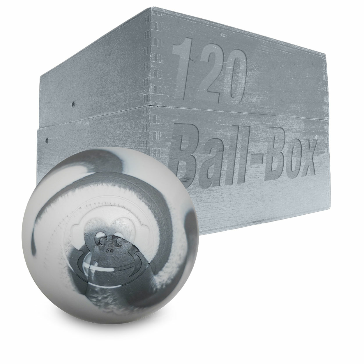 Captain-Lax Lacrosse Ball Box (120 Stück) Weiß/Platinum