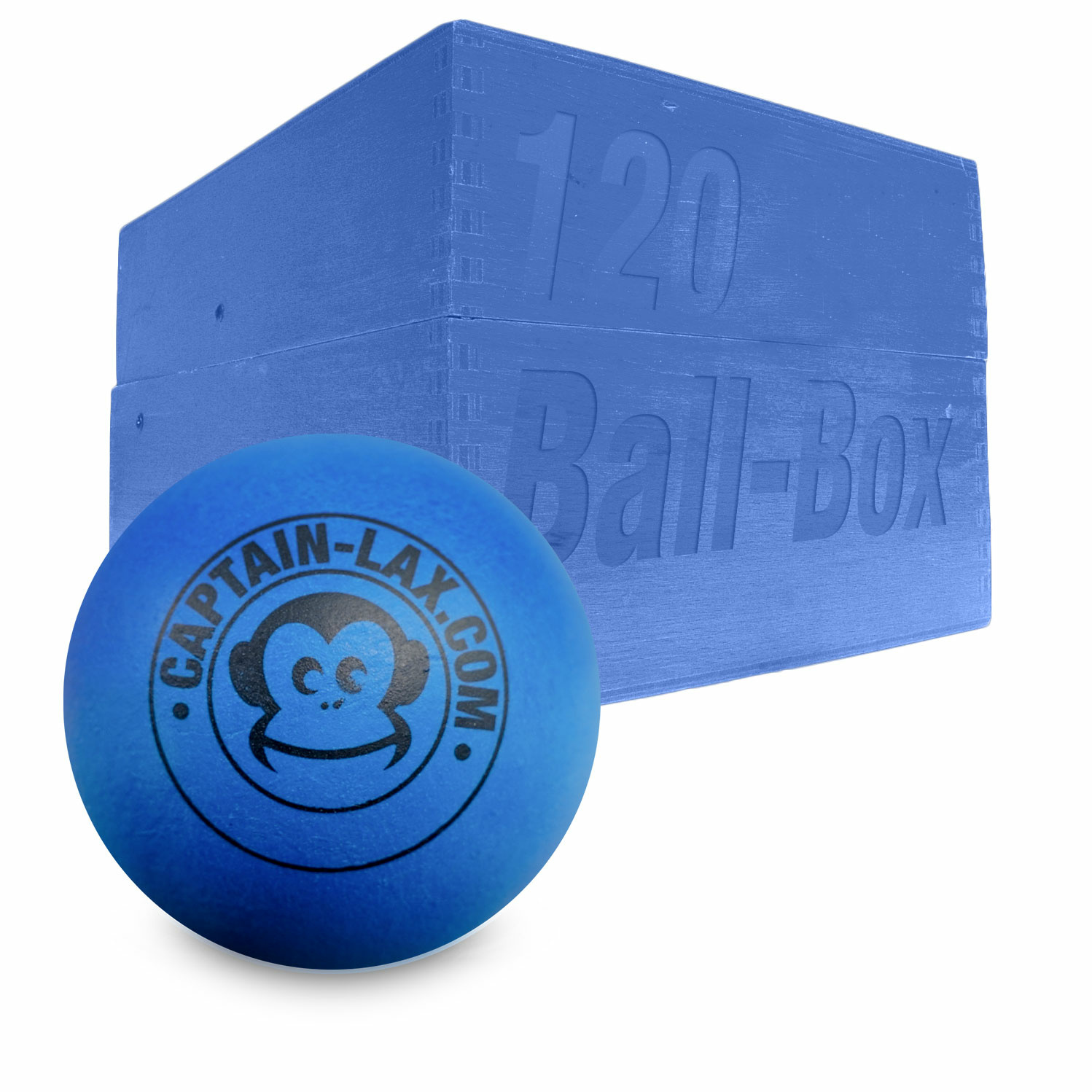 Captain-Lax Lacrosse Ball Box (120 Pieces) Practise Balls Soft Blue